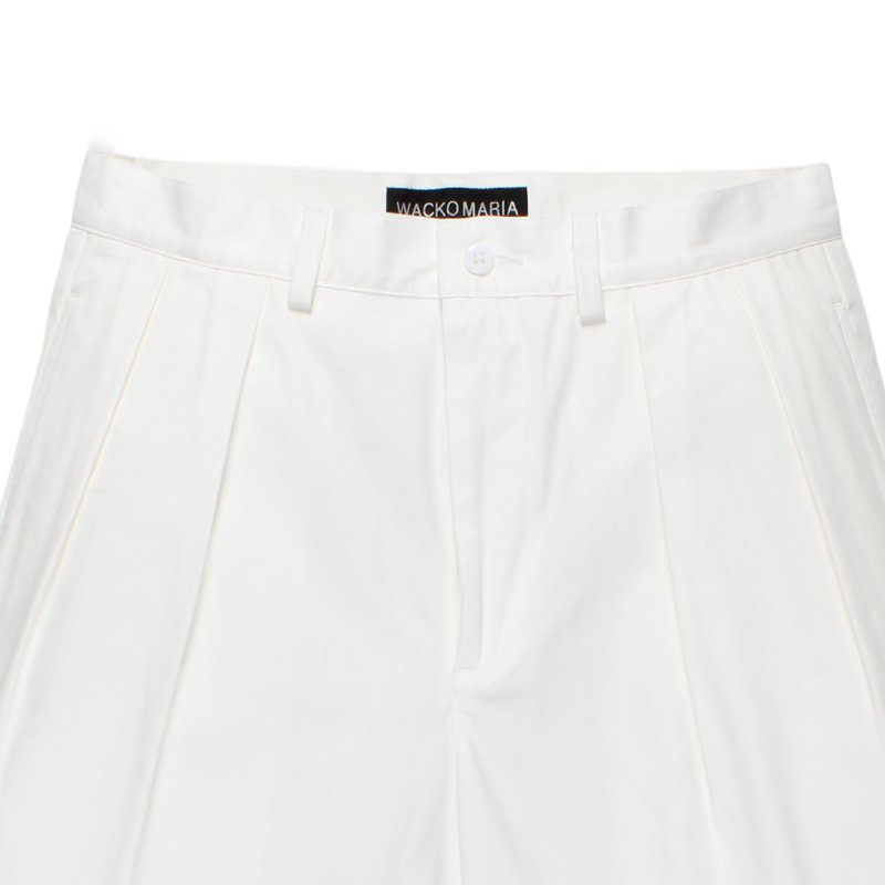 WACKO MARIA/DOUBLE PLEATED CHINO SHORT TROUSERS（WHITE