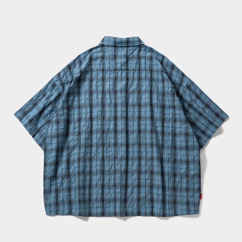 画像2: TIGHTBOOTH/PLAID S/S SHIRT（Sax）［チェックシャツ-26春夏］