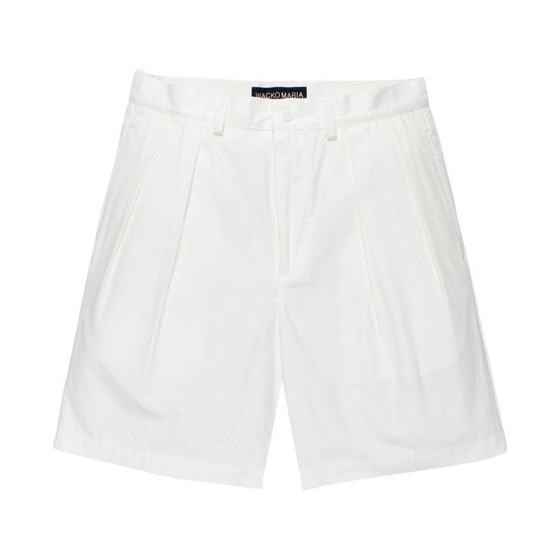 画像2: WACKO MARIA/DOUBLE PLEATED CHINO SHORT TROUSERS（WHITE）［ツータックチノショーツ-26春夏］