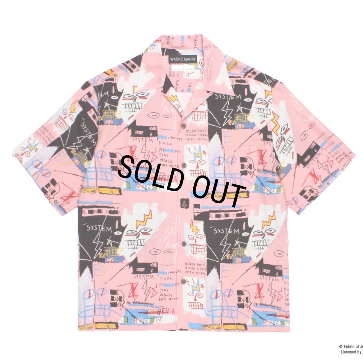 画像1: WACKO MARIA/JEAN-MICHEL BASQUIAT / HAWAIIAN SHIRT（ONE）［ハワイアンシャツ-26春夏］ (1)