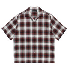 画像1: WACKO MARIA/OMBRE CHECK OPEN COLLAR SHIRT（BROWN）［オンブレチェックオープンカラーシャツ-26春夏］ (1)