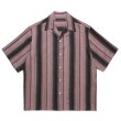 WACKO MARIA/OMBRE STRIPE OPEN COLLAR SHIRT（PINK）［オンブレ