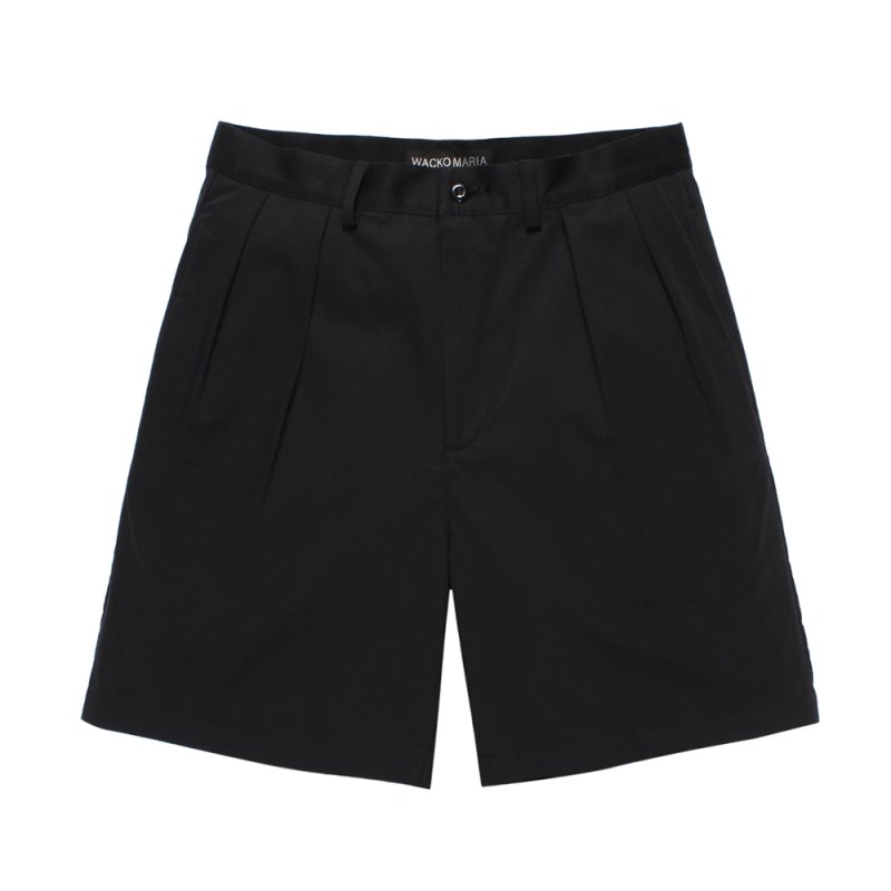 画像2: WACKO MARIA/DOUBLE PLEATED CHINO SHORT TROUSERS（BLACK）［ツータックチノショーツ-26春夏］