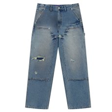 画像1: BlackEyePatch/DOUBLE KNEE DAMAGED PAINTER PANTS（INDIGO） (1)