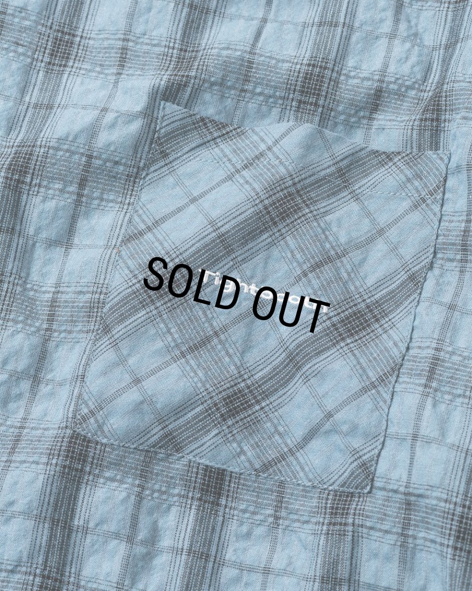 画像5: 【30%OFF】TIGHTBOOTH/PLAID S/S SHIRT（Sax）［チェックシャツ-26春夏］ (5)