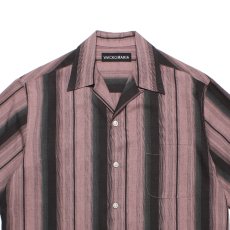 画像2: WACKO MARIA/OMBRE STRIPE OPEN COLLAR SHIRT（PINK）［オンブレストライプオープンカラーシャツ-26春夏］ (2)