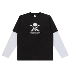 画像1: BlackEyePatch/CROSSBONES LAYERED THERMAL L/S TEE（BLACK/WHITE） (1)
