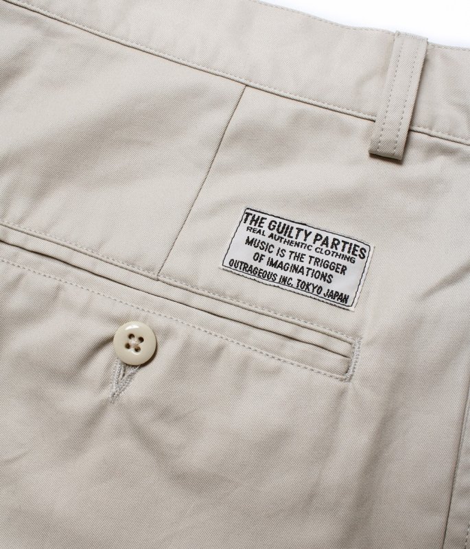WACKO MARIA/DOUBLE PLEATED CHINO SHORT TROUSERS（BEIGE