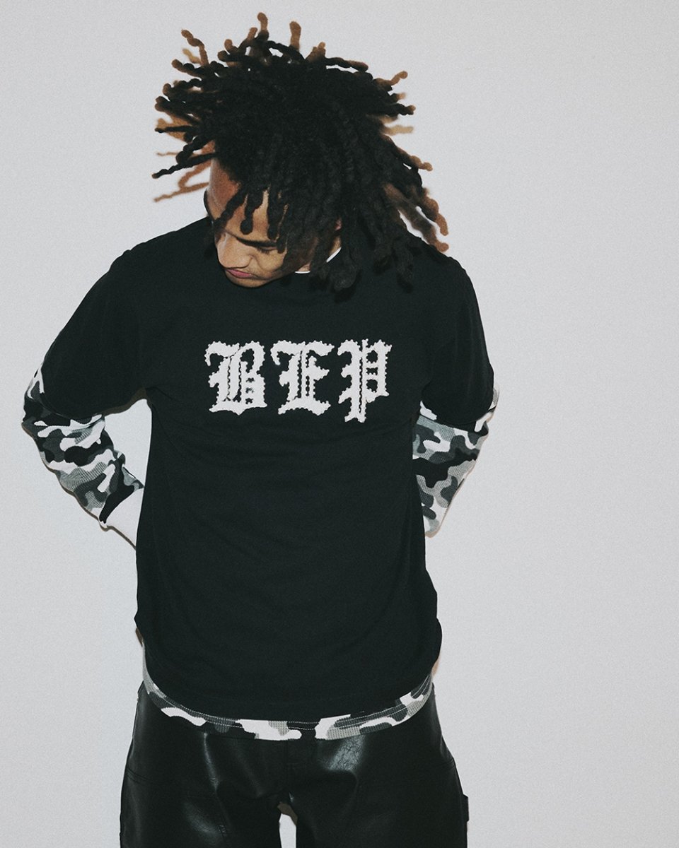 画像4: BlackEyePatch/RHINESTONE 3 LETTER OE TEE（WASHED BLACK） (4)