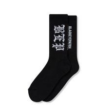 画像1: BlackEyePatch/3 LETTER OE SOCKS（BLACK） (1)