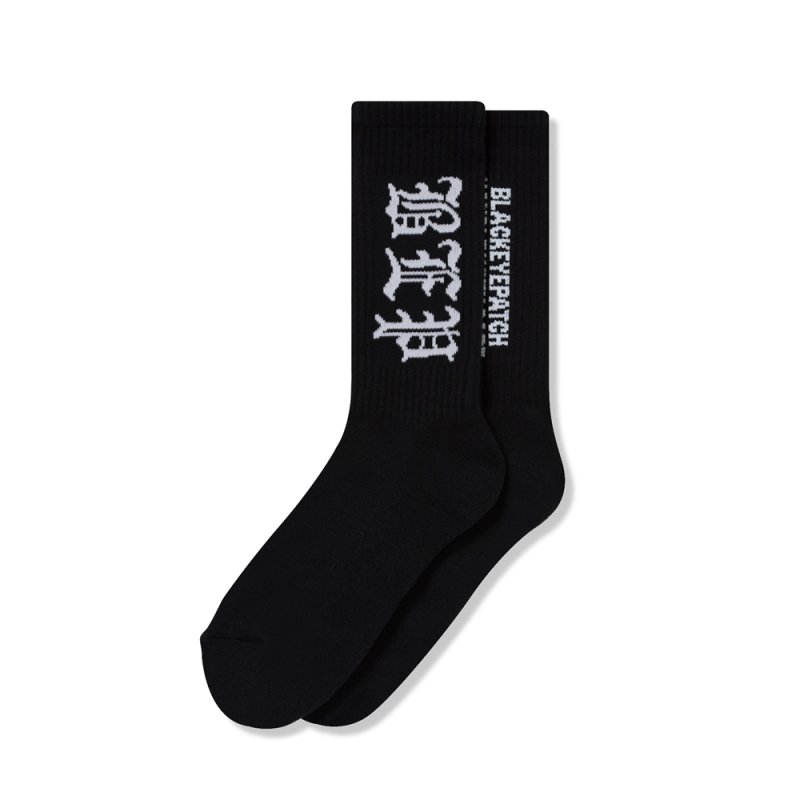 画像1: BlackEyePatch/3 LETTER OE SOCKS（BLACK）