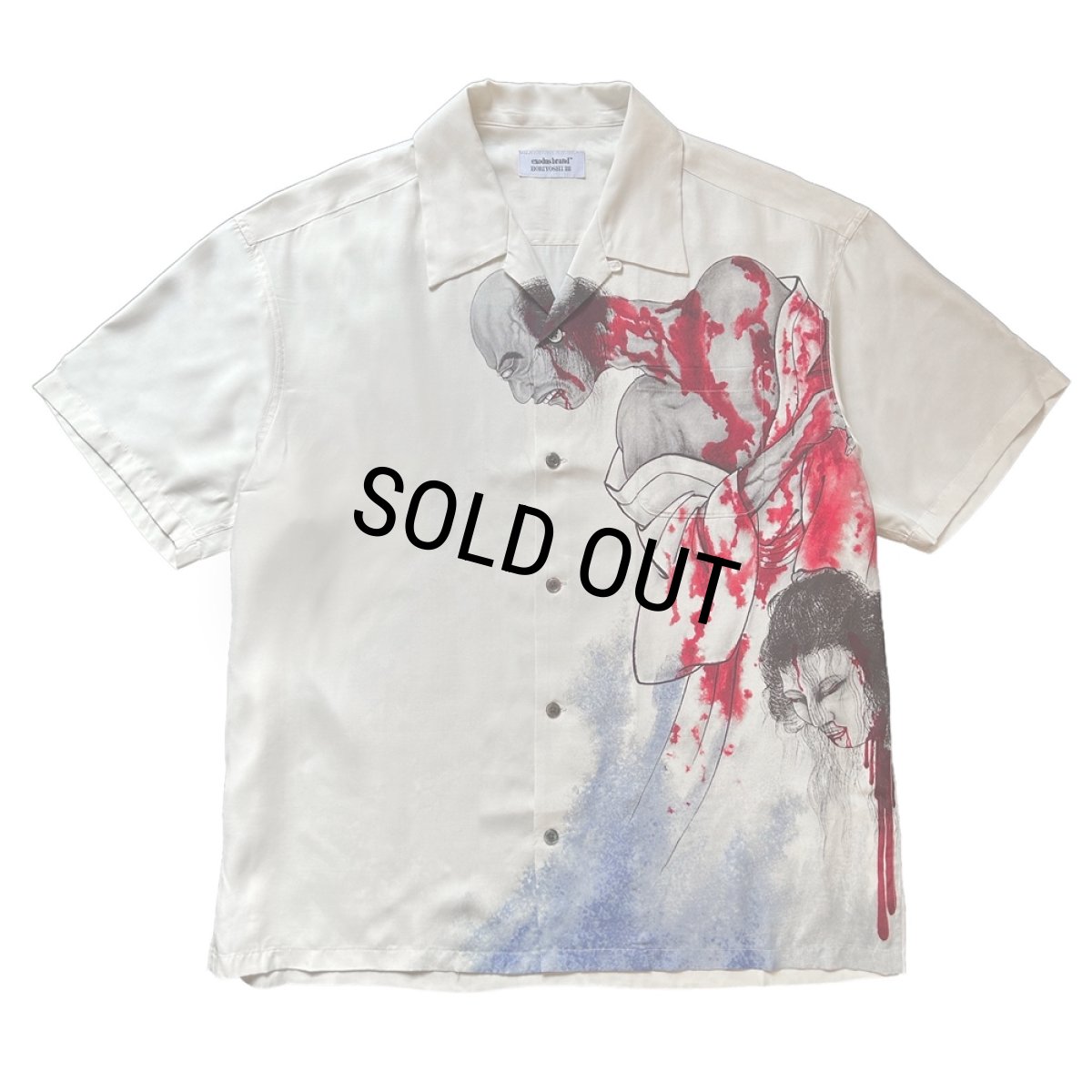 画像1: exodus brand/幽霊鬼斗卅六釁圖 HAWAIIAN SHIRT（OFF WHITE）［ハワイアンシャツ-26春夏］ (1)