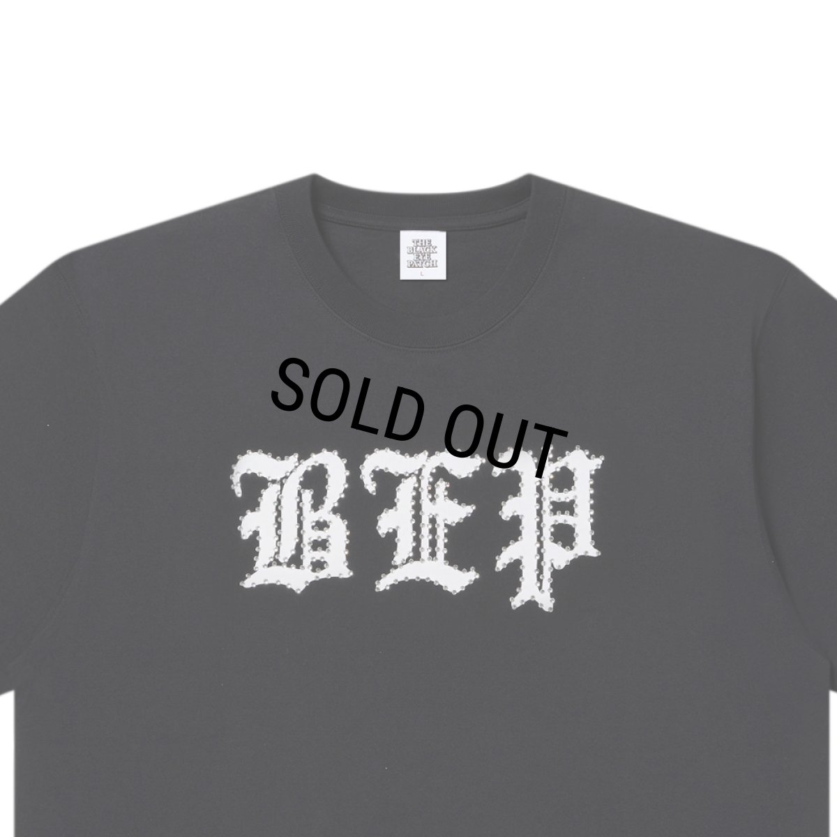 画像3: BlackEyePatch/RHINESTONE 3 LETTER OE TEE（WASHED BLACK） (3)