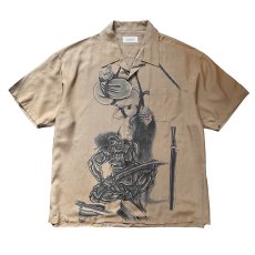 画像1: exodus brand/百鬼図 HAWAIIAN SHIRT（BROWN）［ハワイアンシャツ-26春夏］ (1)