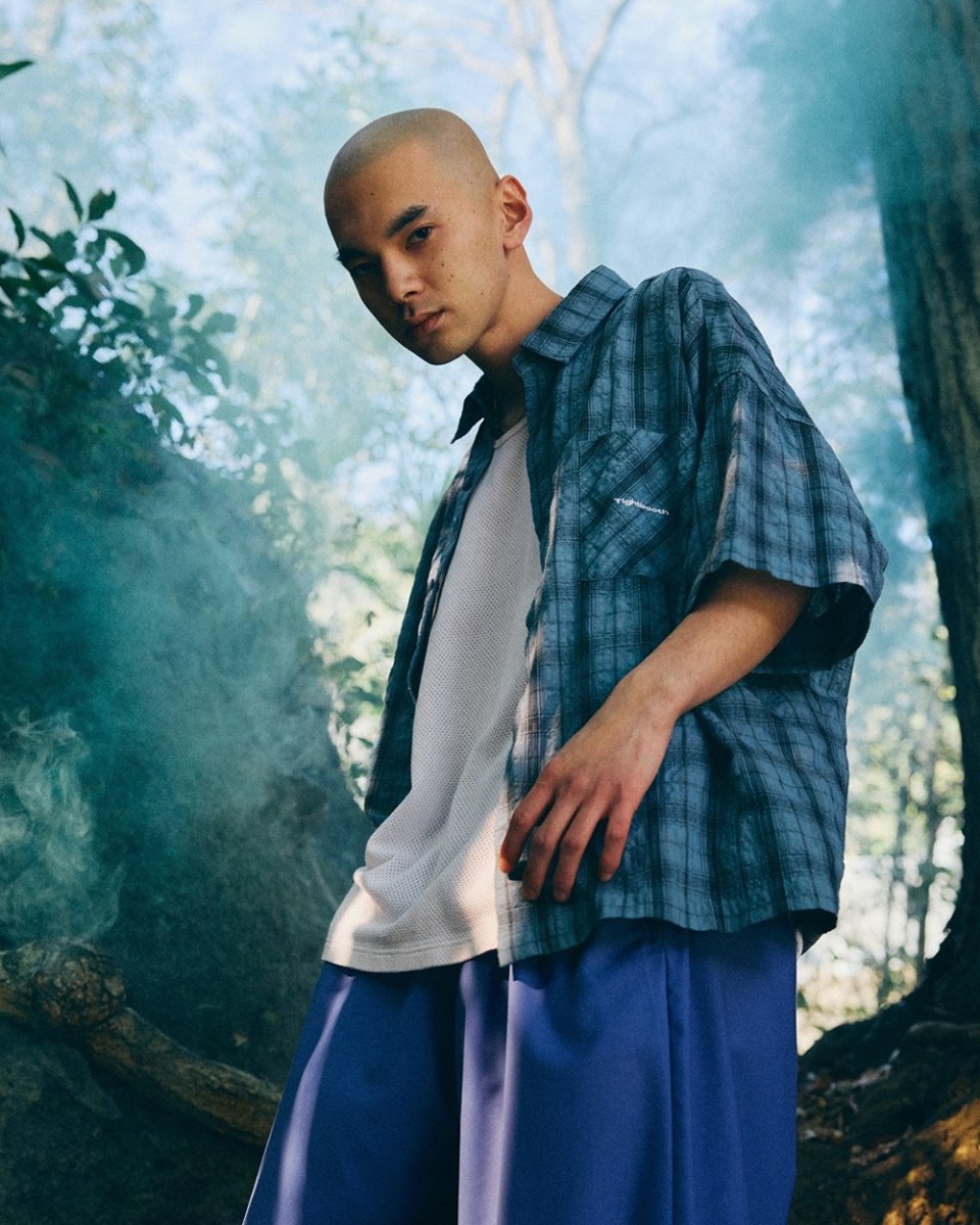 画像10: TIGHTBOOTH/PLAID S/S SHIRT（Sax）［チェックシャツ-26春夏］ (10)