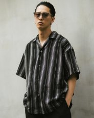 画像6: COOTIE PRODUCTIONS/Dobby Chain Stripe S/S Cavana Shirt（Black）［ドビーチェーンストライプカバナシャツ-26春夏］ (6)