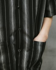 画像7: COOTIE PRODUCTIONS/Dobby Chain Stripe S/S Cavana Shirt（Black）［ドビーチェーンストライプカバナシャツ-26春夏］ (7)