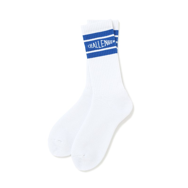 画像1: CHALLENGER/LINE SOCKS（WHITE）［ラインソックス-26秋冬］