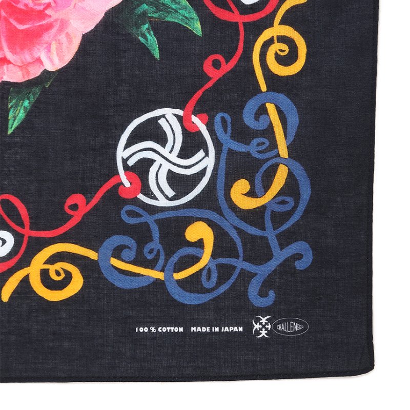 画像2: CHALLENGER/×NISHIARAI DAISHI FLOWER BANDANA（BLACK）［フラワーバンダナ-26秋冬］