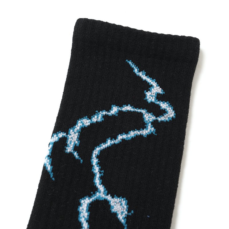 画像2: CHALLENGER/THUNDER SOCKS（BLACK）［サンダーソックス-26秋冬］