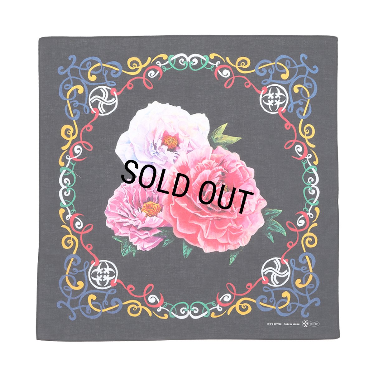 画像1: CHALLENGER/×NISHIARAI DAISHI FLOWER BANDANA（BLACK）［フラワーバンダナ-26秋冬］ (1)