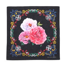 画像1: CHALLENGER/×NISHIARAI DAISHI FLOWER BANDANA（BLACK）［フラワーバンダナ-26秋冬］ (1)