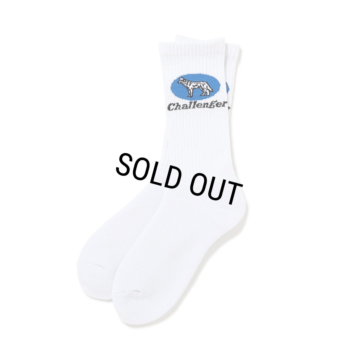 画像1: CHALLENGER/WOLF SOCKS（WHITE）［ウルフソックス-26秋冬］ (1)