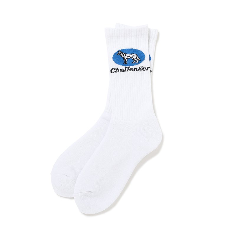 画像1: CHALLENGER/WOLF SOCKS（WHITE）［ウルフソックス-26秋冬］