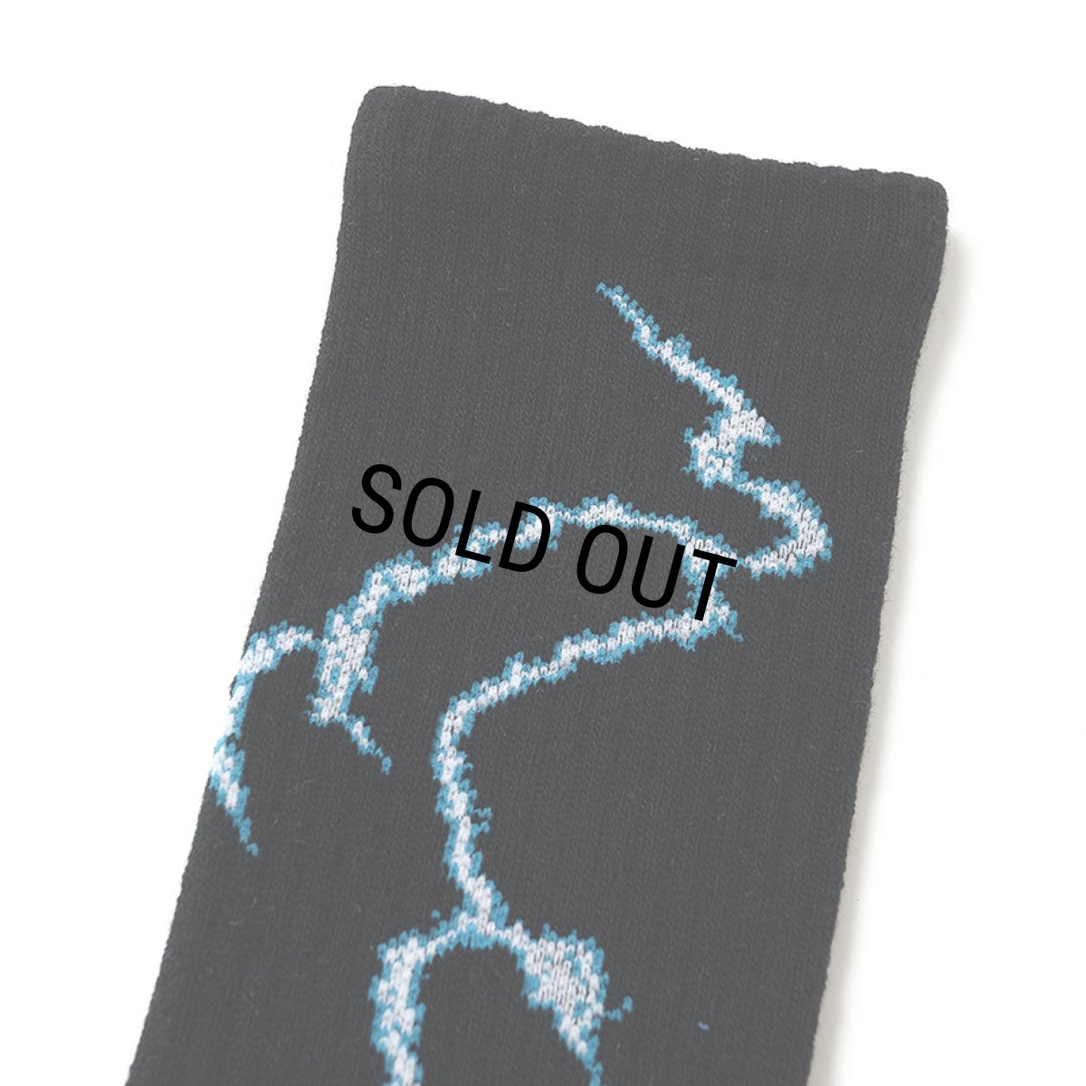 画像2: CHALLENGER/THUNDER SOCKS（BLACK）［サンダーソックス-26秋冬］ (2)