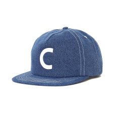 画像1: CHALLENGER/DENIM C PATCH CAP（WASHED INDIGO）［デニム"C"パッチキャップ-26秋冬］ (1)
