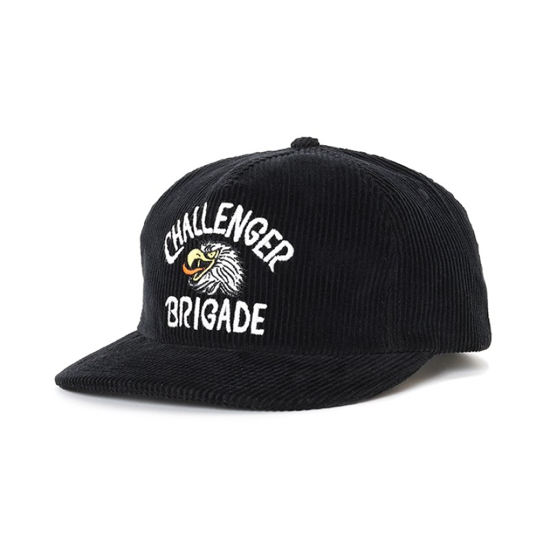 画像1: CHALLENGER/CORDUROY EAGLE CAP（BLACK）［コーデュロイイーグルキャップ-26秋冬］