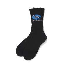画像1: CHALLENGER/WOLF SOCKS（BLACK）［ウルフソックス-26秋冬］ (1)
