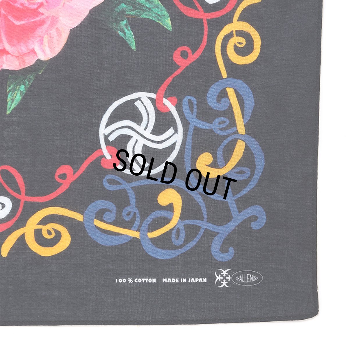 画像2: CHALLENGER/×NISHIARAI DAISHI FLOWER BANDANA（BLACK）［フラワーバンダナ-26秋冬］ (2)