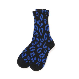 CHALLENGER/LEOPARD SOCKS（BLACK/BLUE）［レオパードソックス-26秋冬