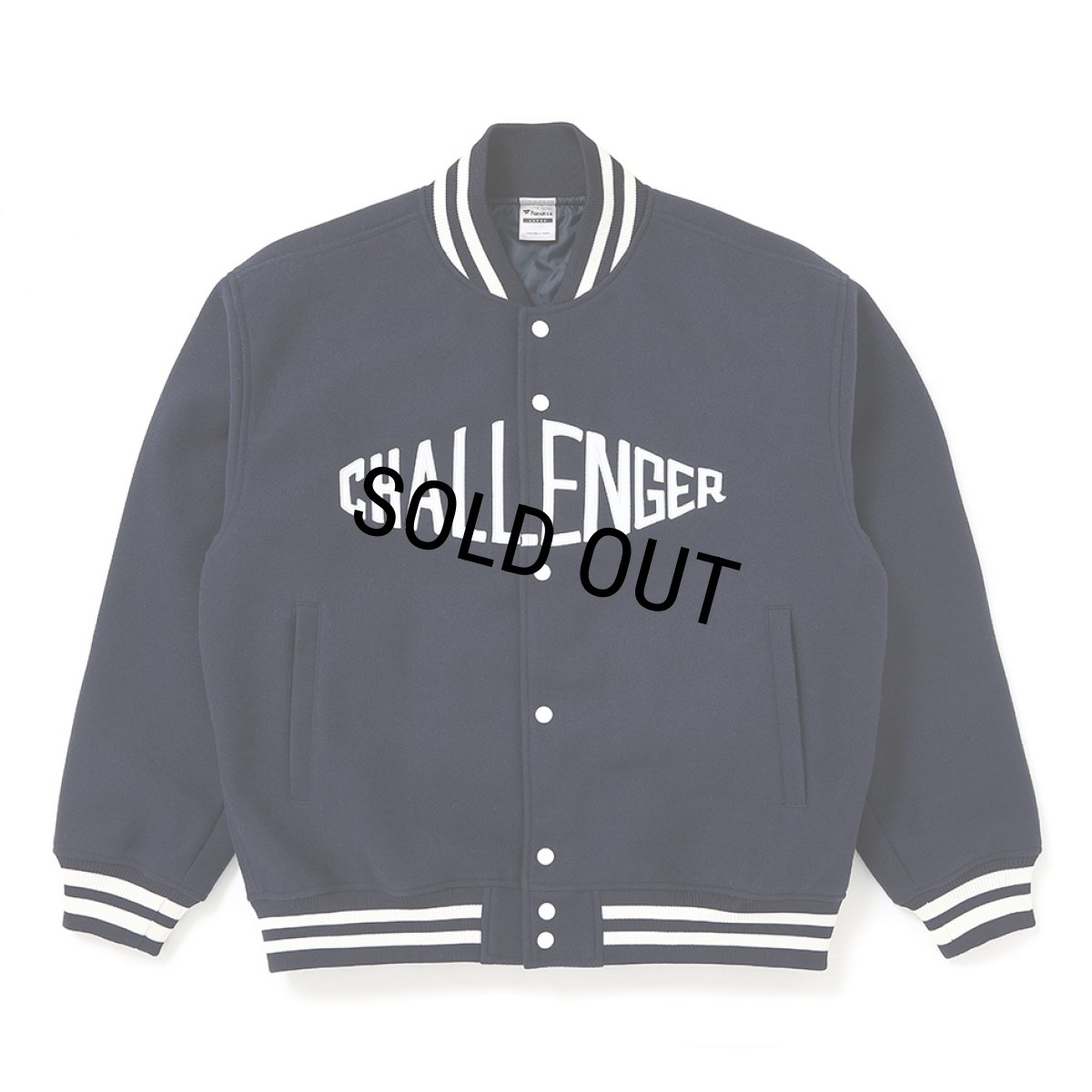 画像1: CHALLENGER/LOGO MELTON STADIUM JACKET（NAVY）［ロゴメルトンスタジャン-26秋冬］ (1)