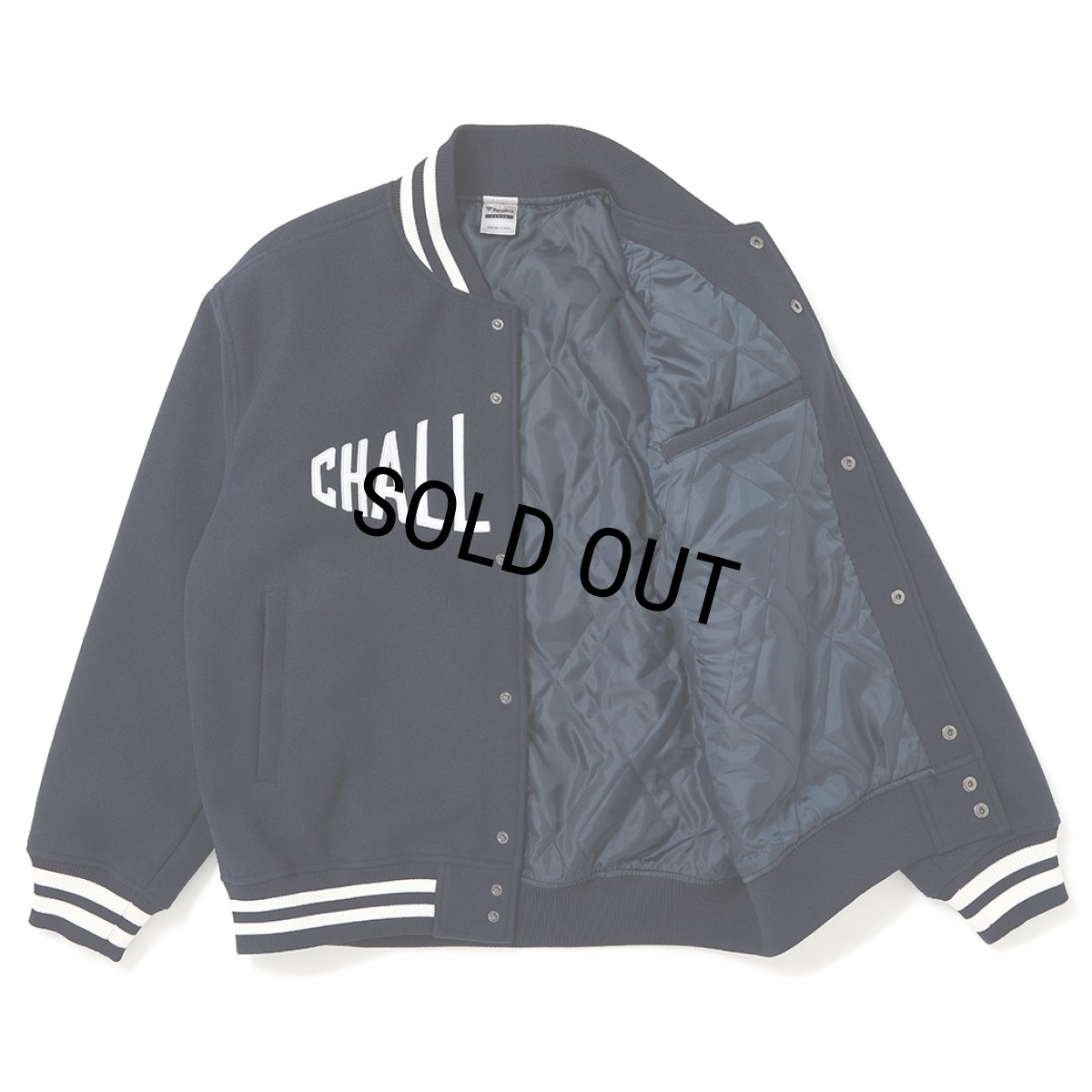 画像3: CHALLENGER/LOGO MELTON STADIUM JACKET（NAVY）［ロゴメルトンスタジャン-26秋冬］ (3)