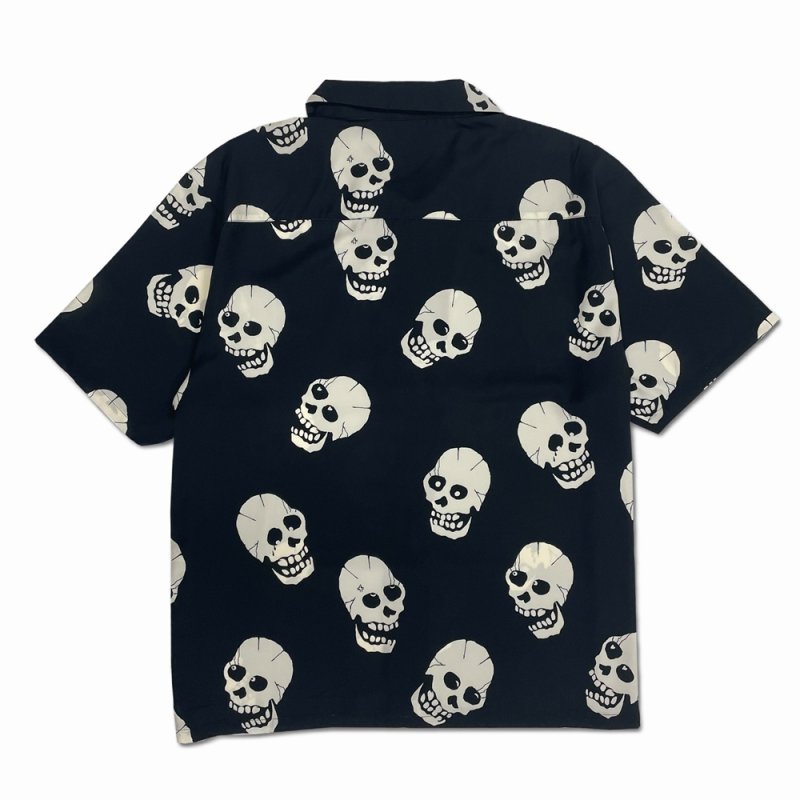 画像2: BUENA VISTA/Skull patterned s/s shirt（BLACK）［スカルオープンカラーシャツ-26春夏］