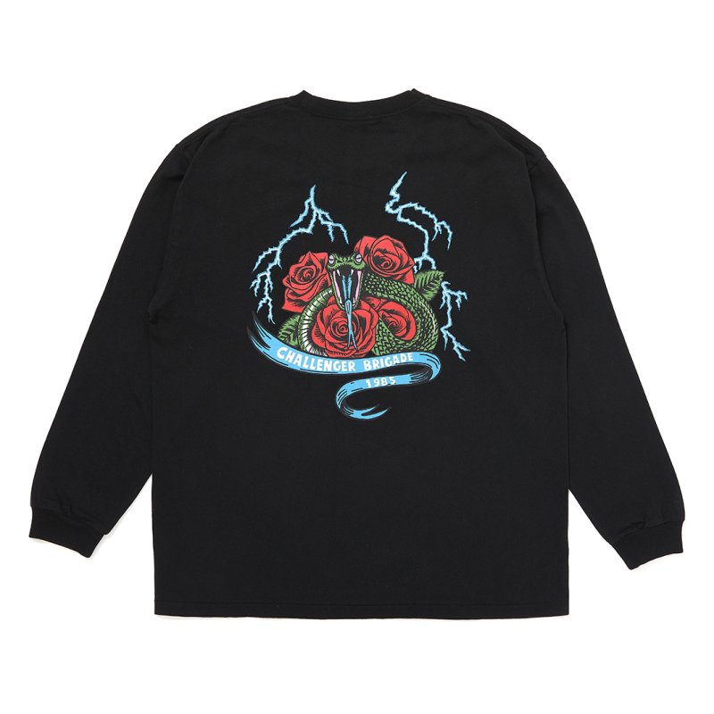 画像2: CHALLENGER/L/S SNAKE TEE（BLACK）［スネーク長袖T-26秋冬］