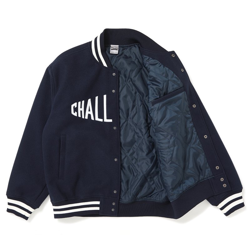 画像3: CHALLENGER/LOGO MELTON STADIUM JACKET（NAVY）［ロゴメルトンスタジャン-26秋冬］