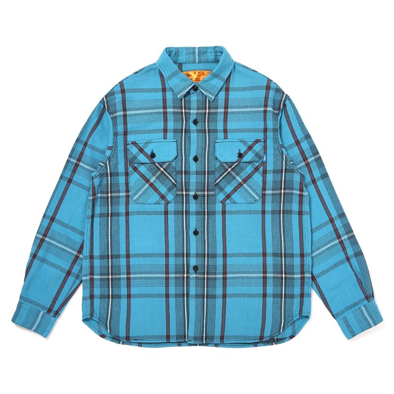 画像1: CHALLENGER/CLASSIC PLAID SHIRT（TURQUOISE）［クラシックチェックシャツ-26秋冬］