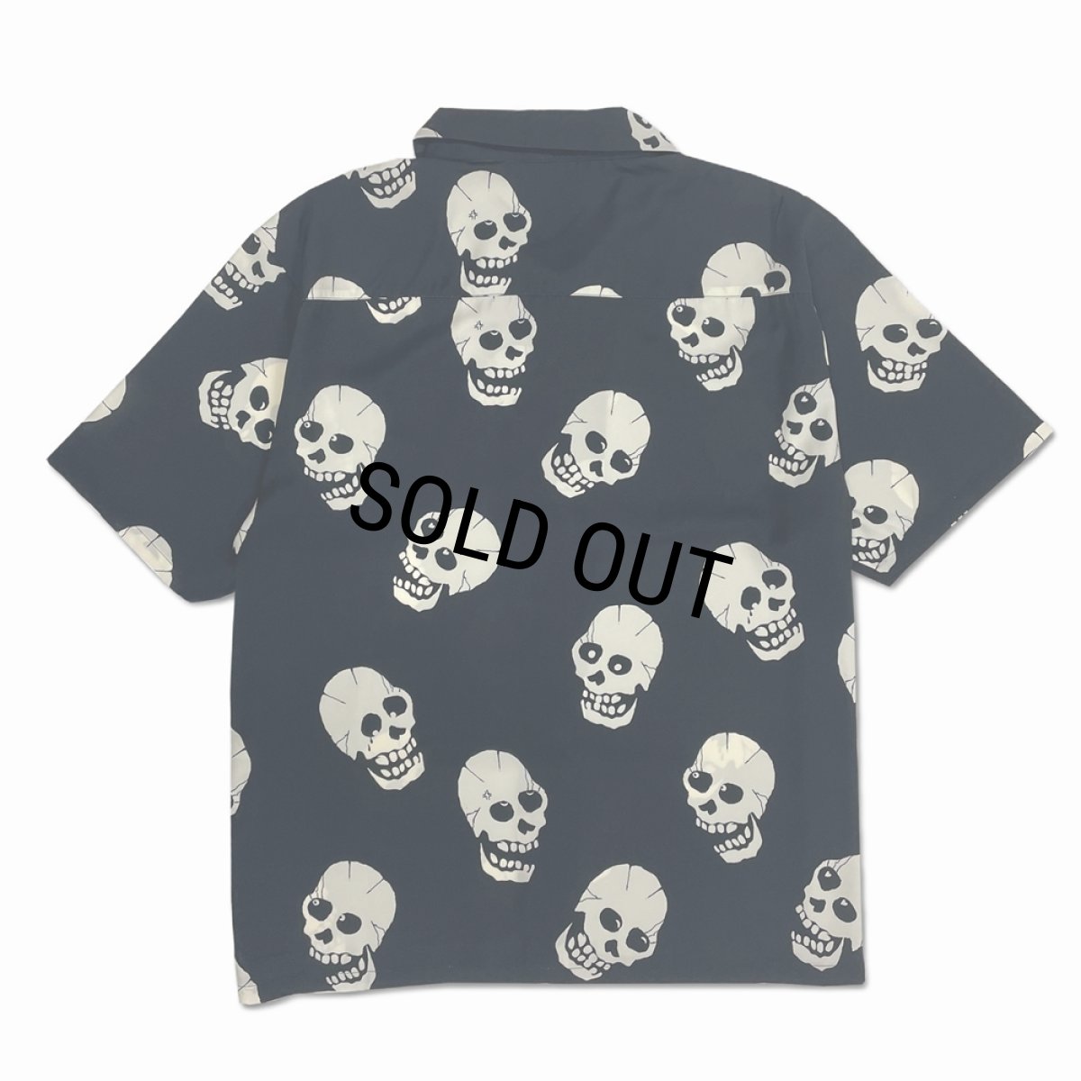画像2: BUENA VISTA/Skull patterned s/s shirt（BLACK）［スカルオープンカラーシャツ-26春夏］ (2)