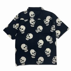 画像2: BUENA VISTA/Skull patterned s/s shirt（BLACK）［スカルオープンカラーシャツ-26春夏］ (2)