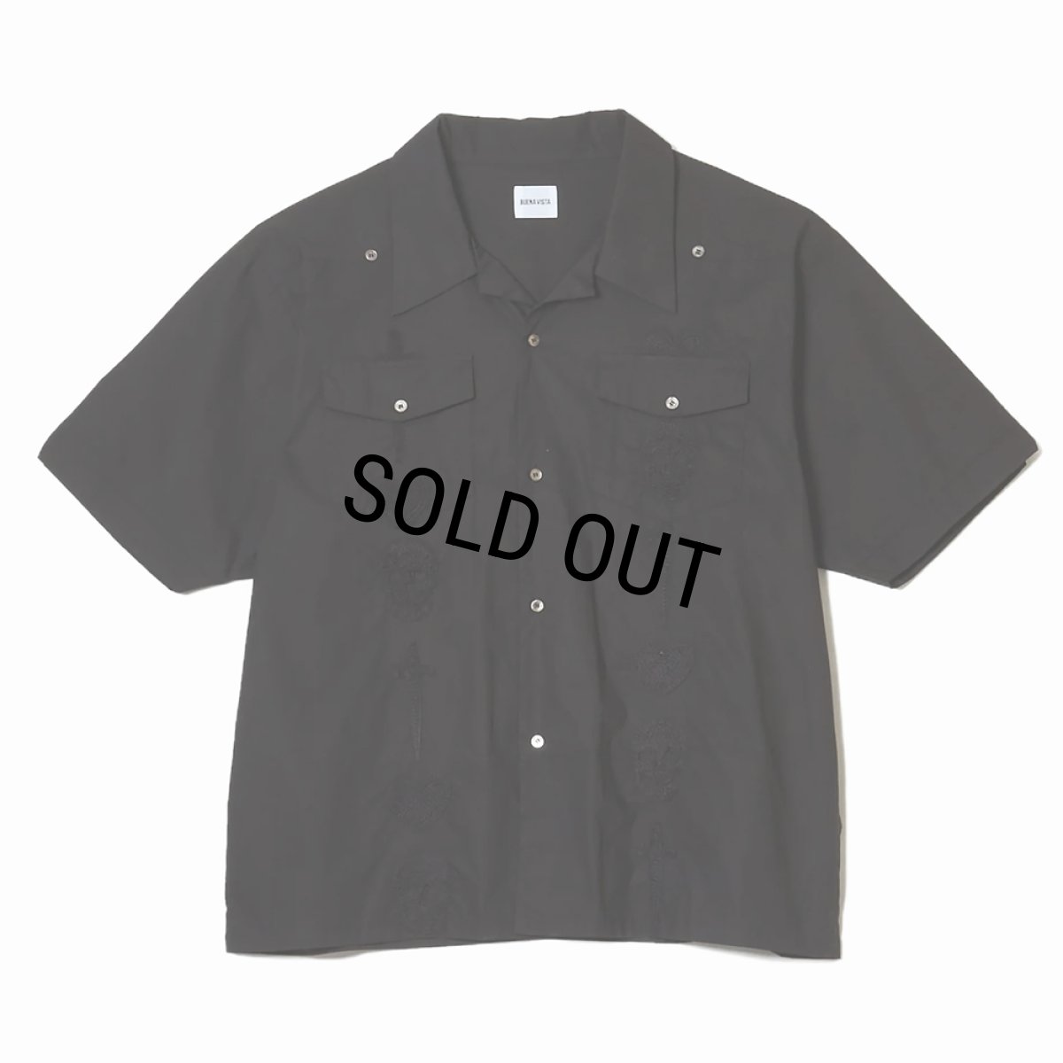 画像1: 【30%OFF】BUENA VISTA/Guayabera s/s shirt（BLACK）［キューバシャツ-26春夏］ (1)