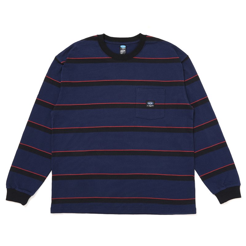 画像1: CHALLENGER/L/S AUTHENTIC BORDER TEE（NAVY）［オーセンティックボーダー長袖T-26秋冬］