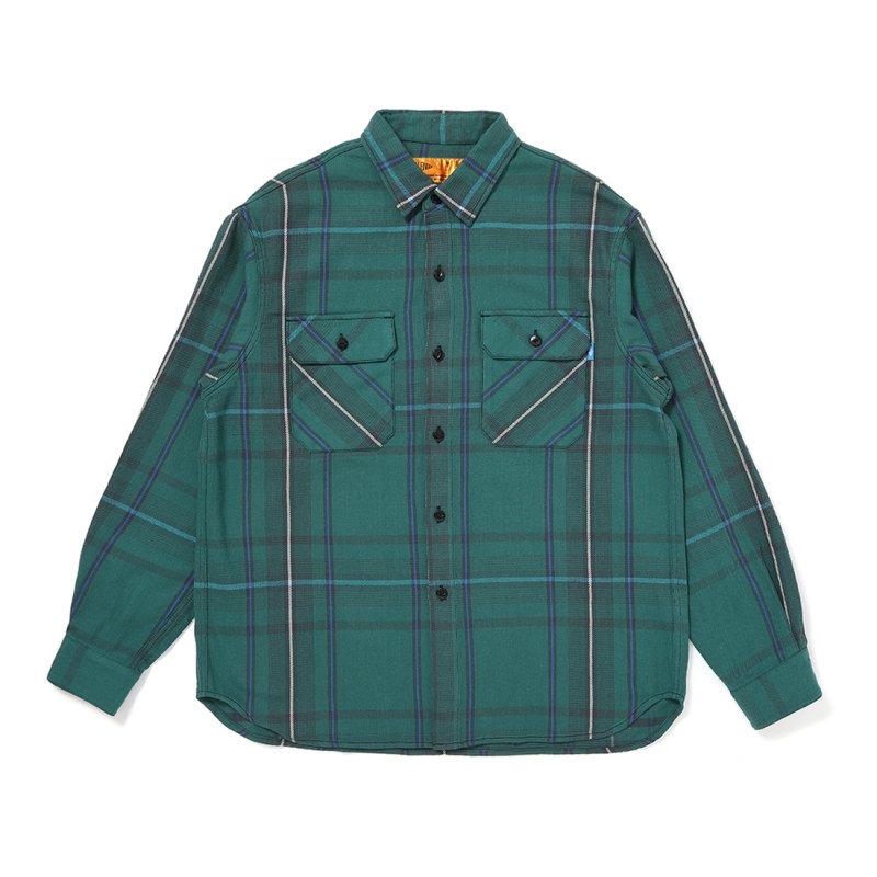 画像1: CHALLENGER/CLASSIC PLAID SHIRT（GREEN）［クラシックチェックシャツ-26秋冬］