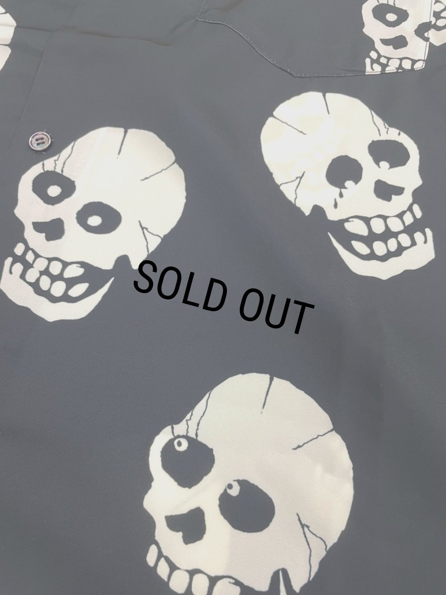 画像3: BUENA VISTA/Skull patterned s/s shirt（BLACK）［スカルオープンカラーシャツ-26春夏］ (3)