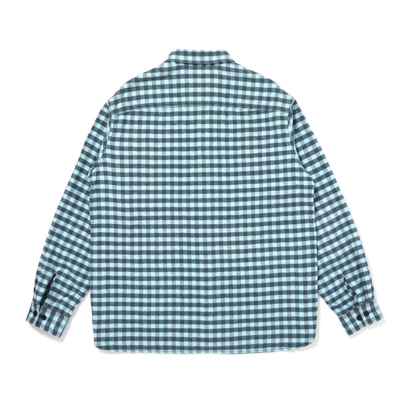 画像2: CHALLENGER/GINGHAM FLANNEL SHIRT（TURQUOISE）［ギンガムフランネルシャツ-26秋冬］