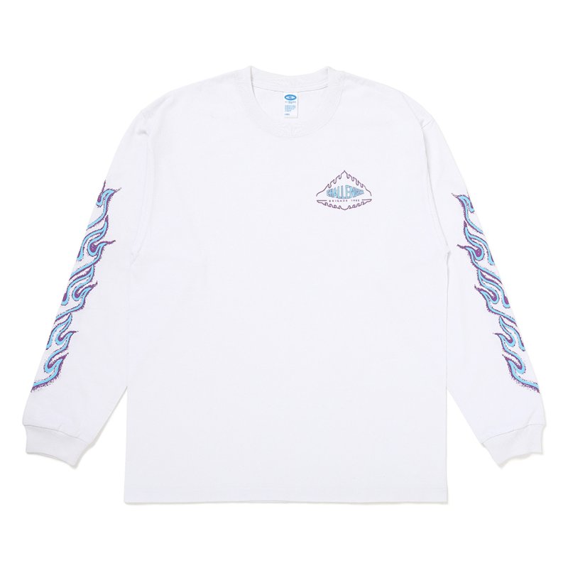 画像1: CHALLENGER/L/S FLAME TEE（WHITE）［フレイム長袖T-26秋冬］