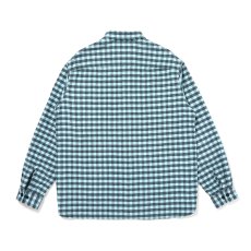 画像2: CHALLENGER/GINGHAM FLANNEL SHIRT（TURQUOISE）［ギンガムフランネルシャツ-26秋冬］ (2)
