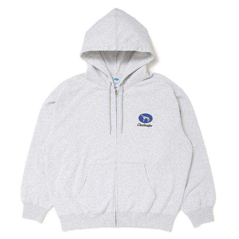 画像1: CHALLENGER/WOLF ZIP HOODIE（GRAY）［ウルフジップフーディー-26秋冬］